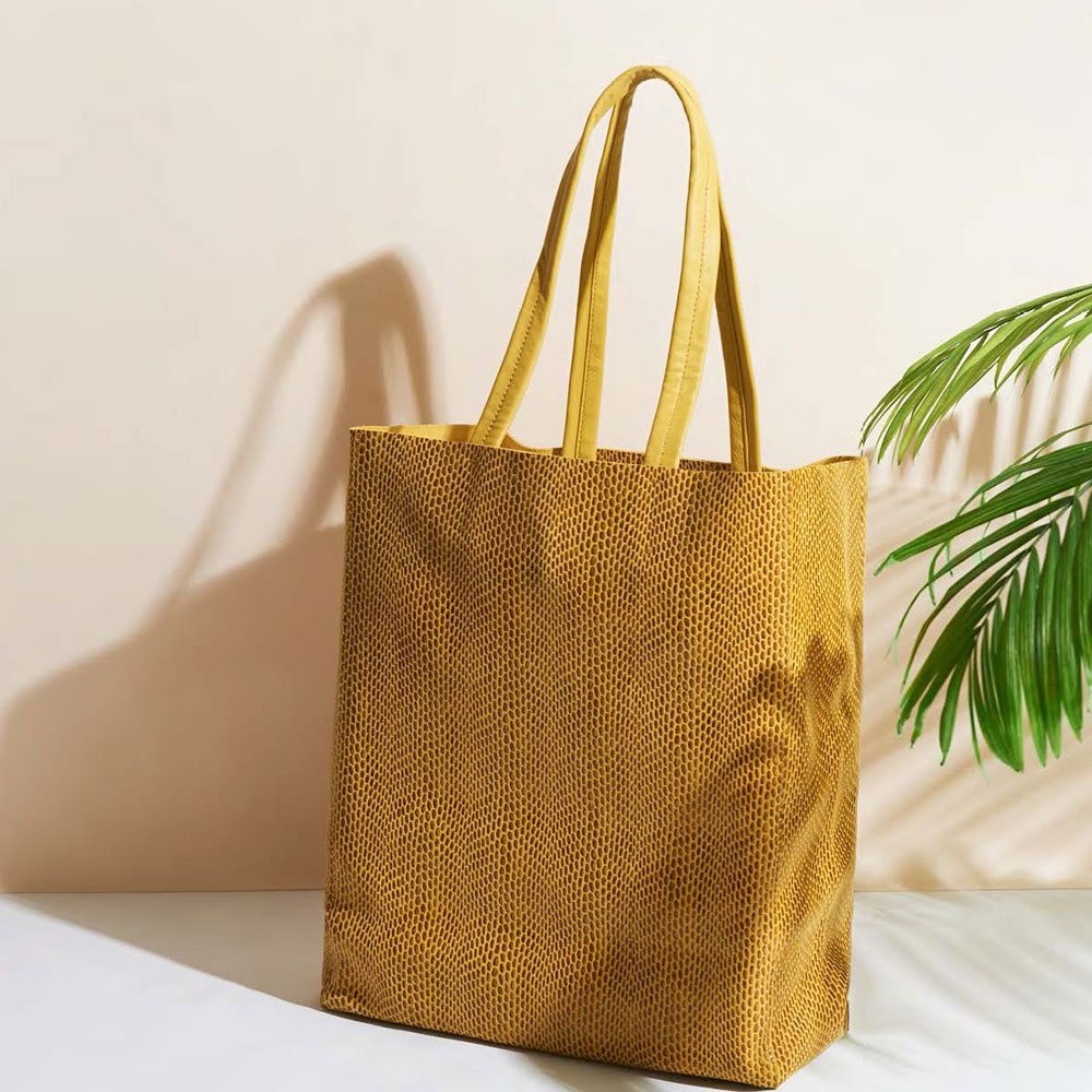 Brand new Sorial tan embossed leather tote bag